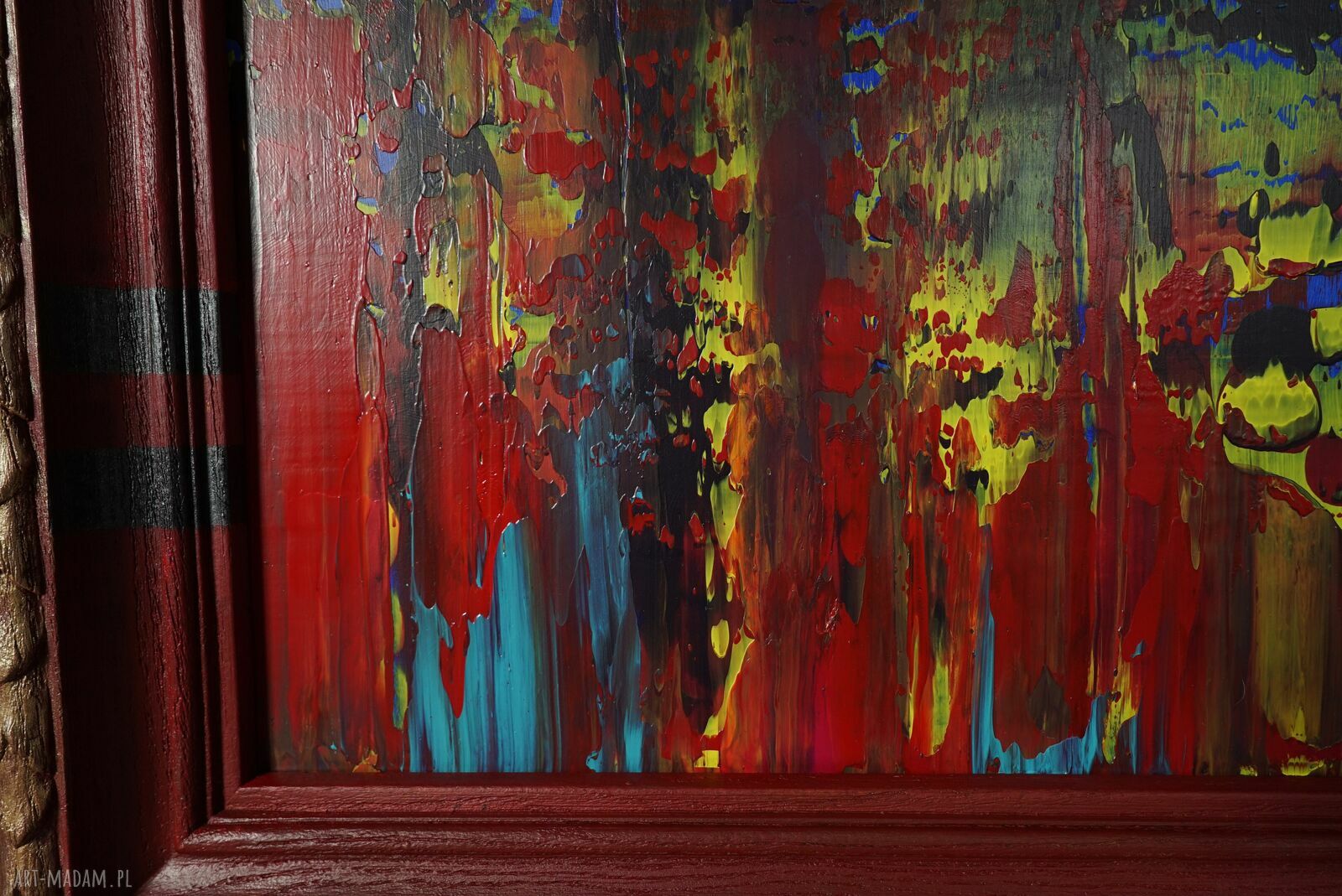 Wspominając Gerharda 4 - abstrakcja akryl w formie obrazu 84 x 65 cm z ramą