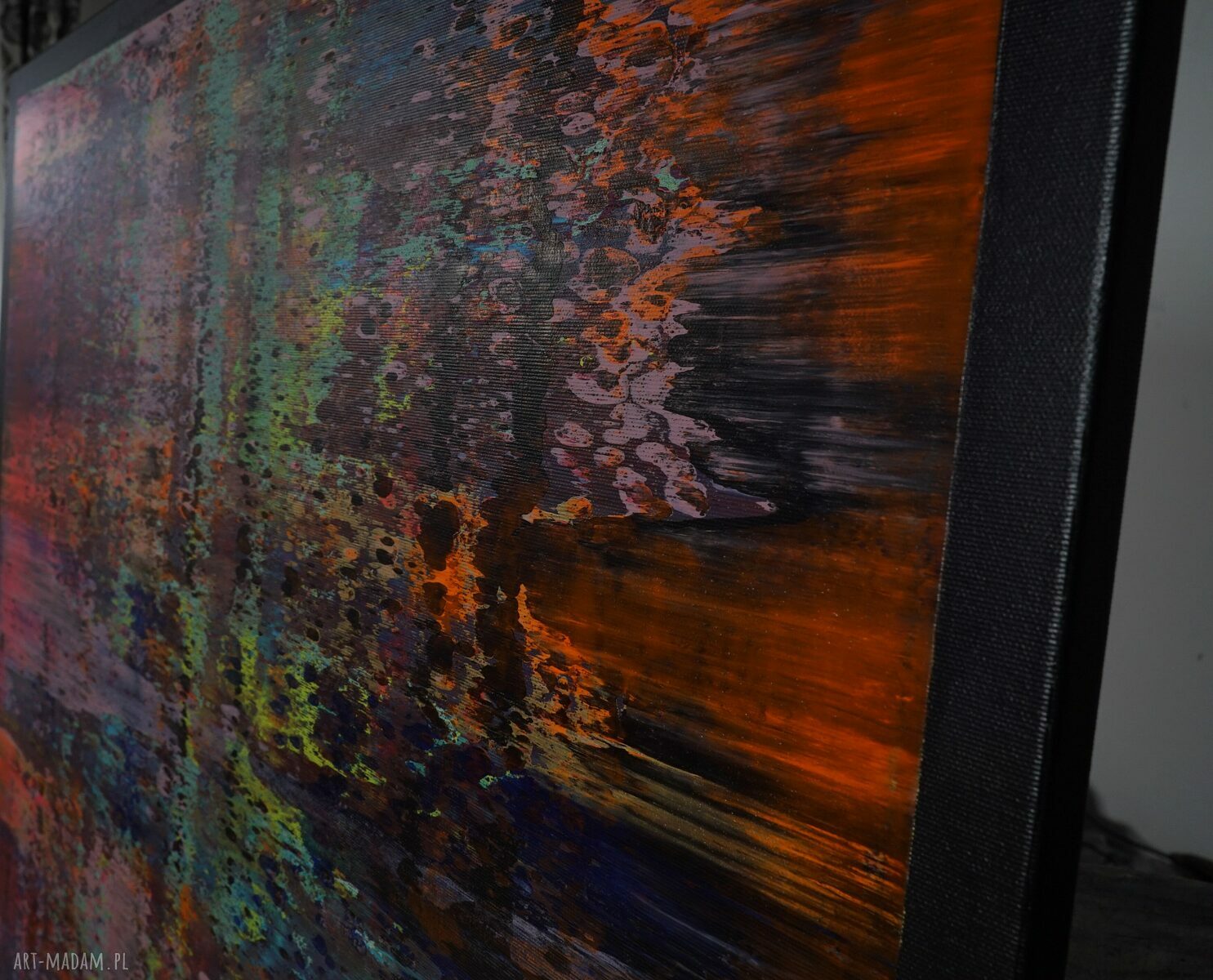 Wspominając Gerharda 7 - ręcznie malowany obraz abstrakcyjny 80x80 cm z akrylu