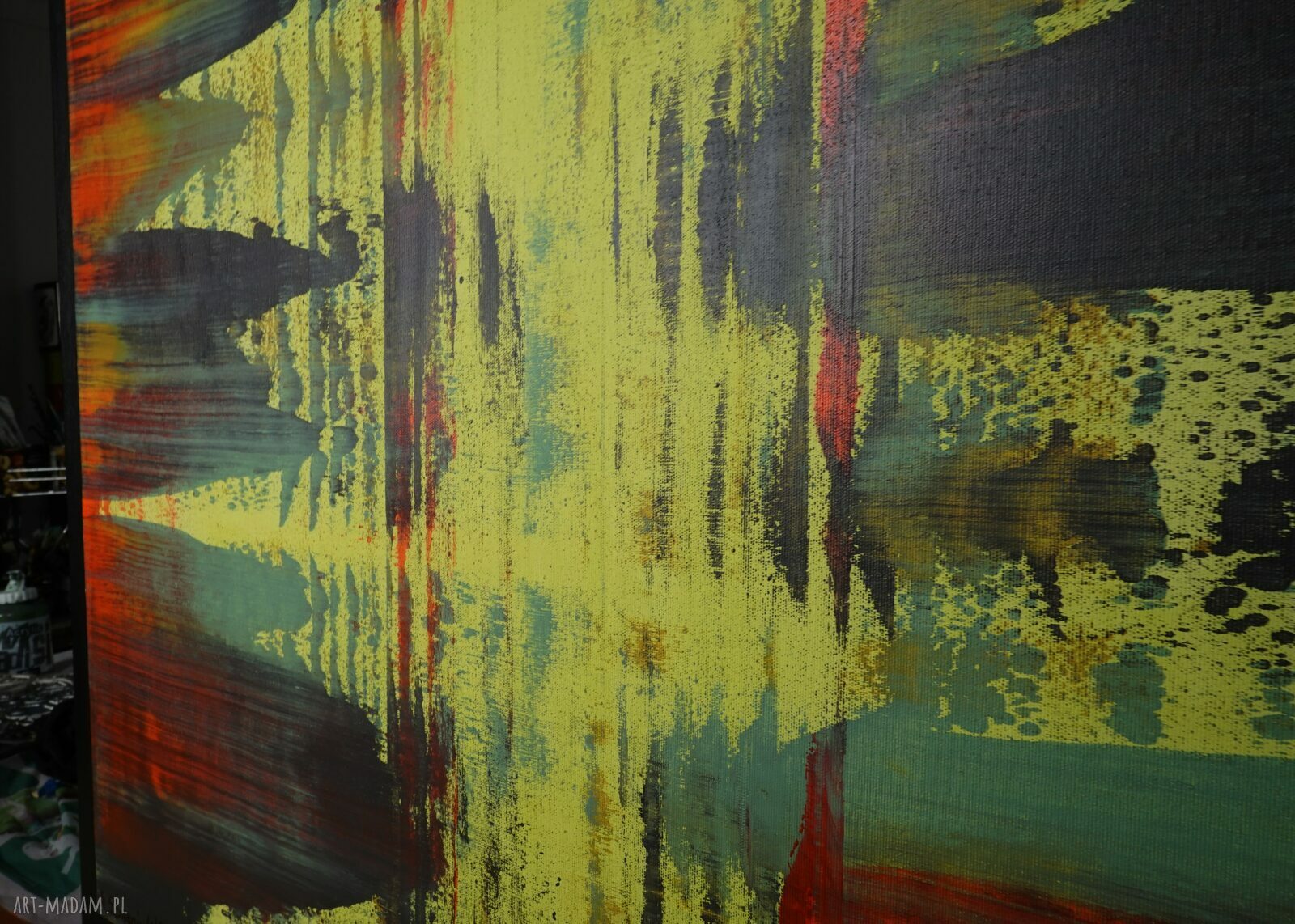 Wspominając Gerharda 12 - obraz abstrakcyjny akryl na płótnie 90x100 cm