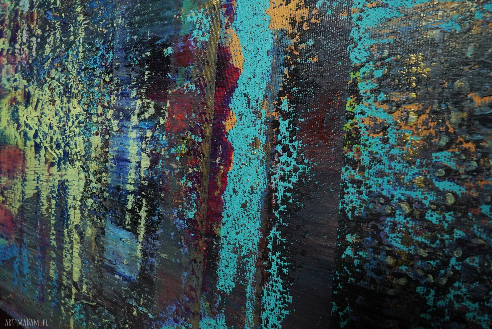 Wspominając Gerharda 9 - abstrakcyjny obraz akrylowy 90 x 100 cm