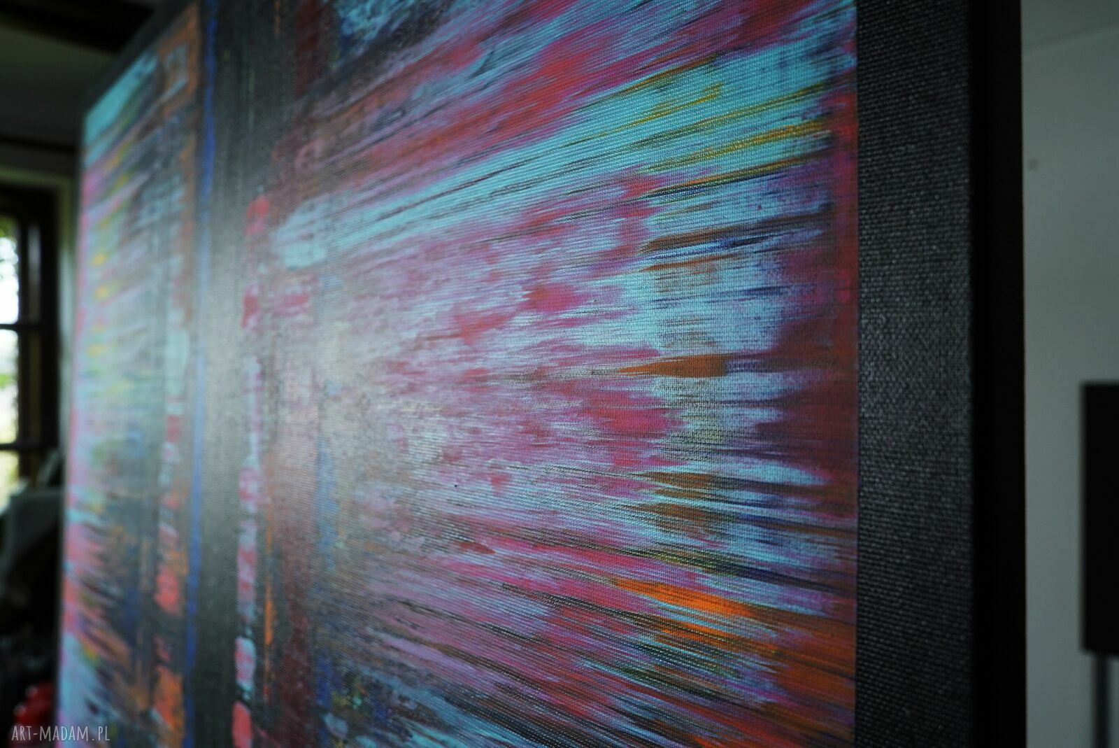 Wspominając Gerharda 21 - kolorowy obraz abstrakcyjny 100x80 cm z farb akrylowych (bez ram)