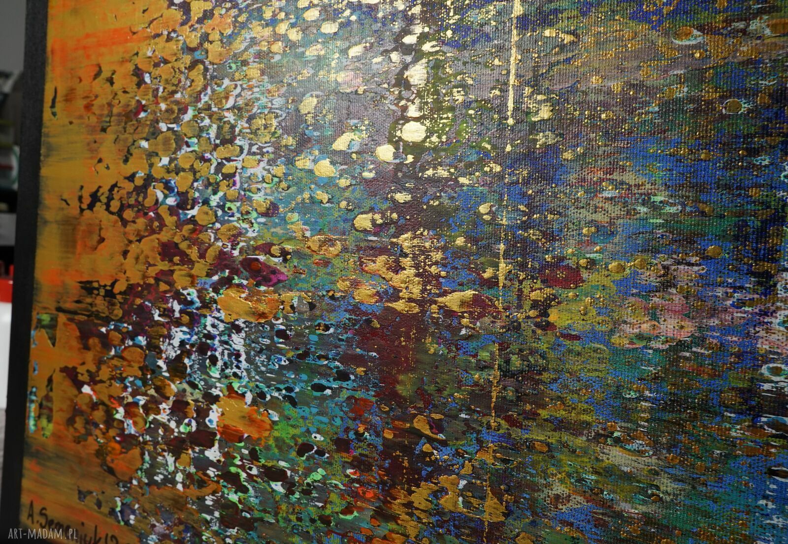 Wspominając Gerharda 8 - abstrakcyjny obraz 80x80 cm z akrylu