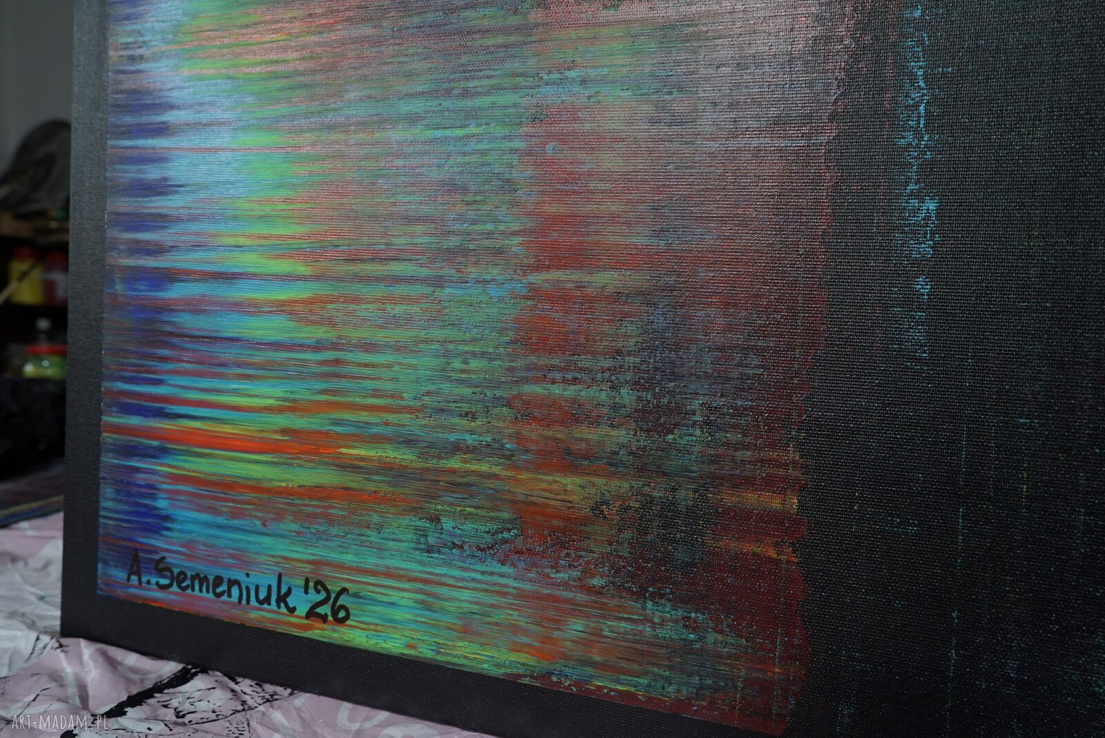 Wspominając Gerharda 19 - obraz abstrakcyjny akryl na płótnie 100x80 cm