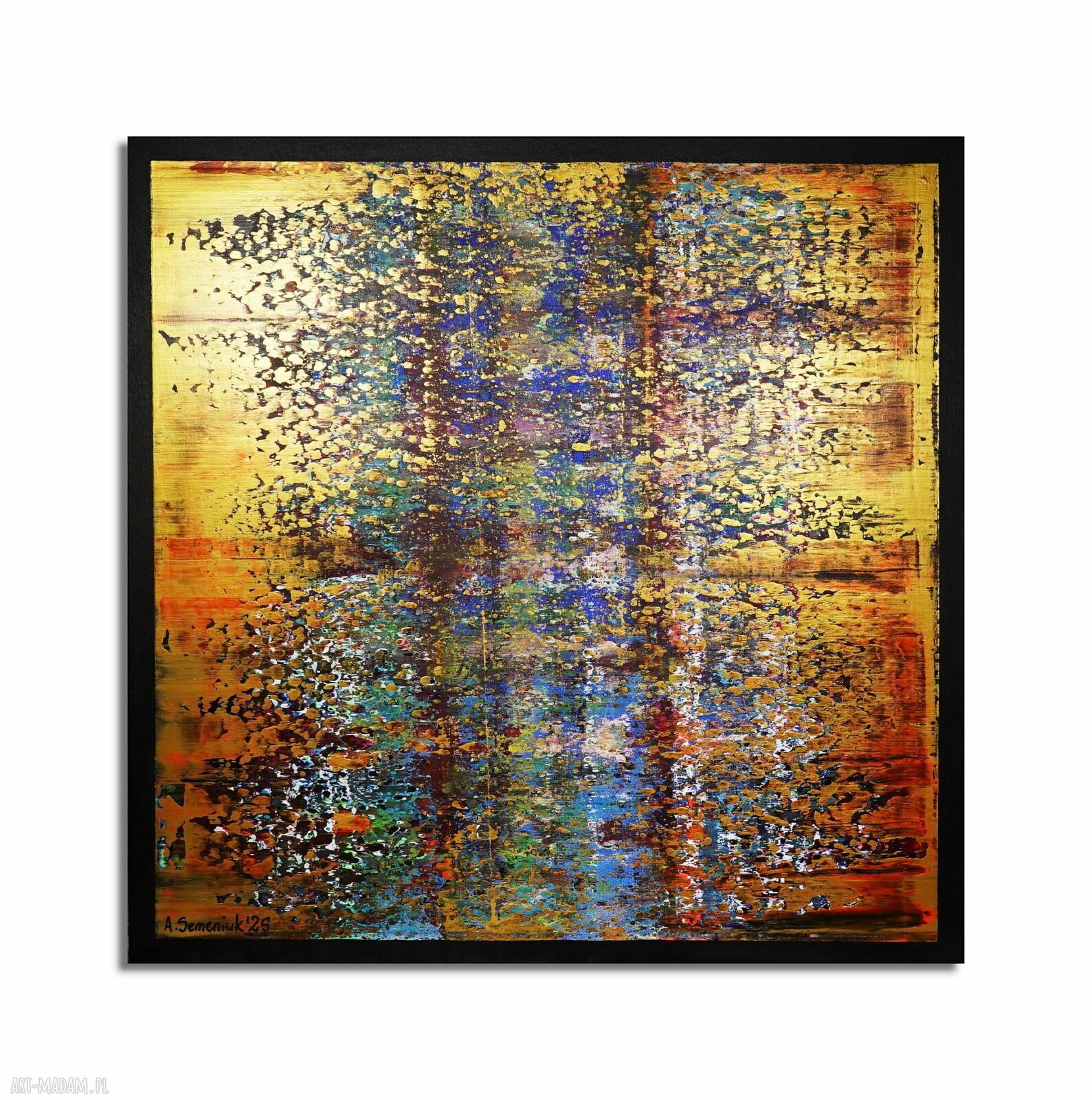 Wspominając Gerharda 8 - abstrakcyjny obraz 80x80 cm z akrylu