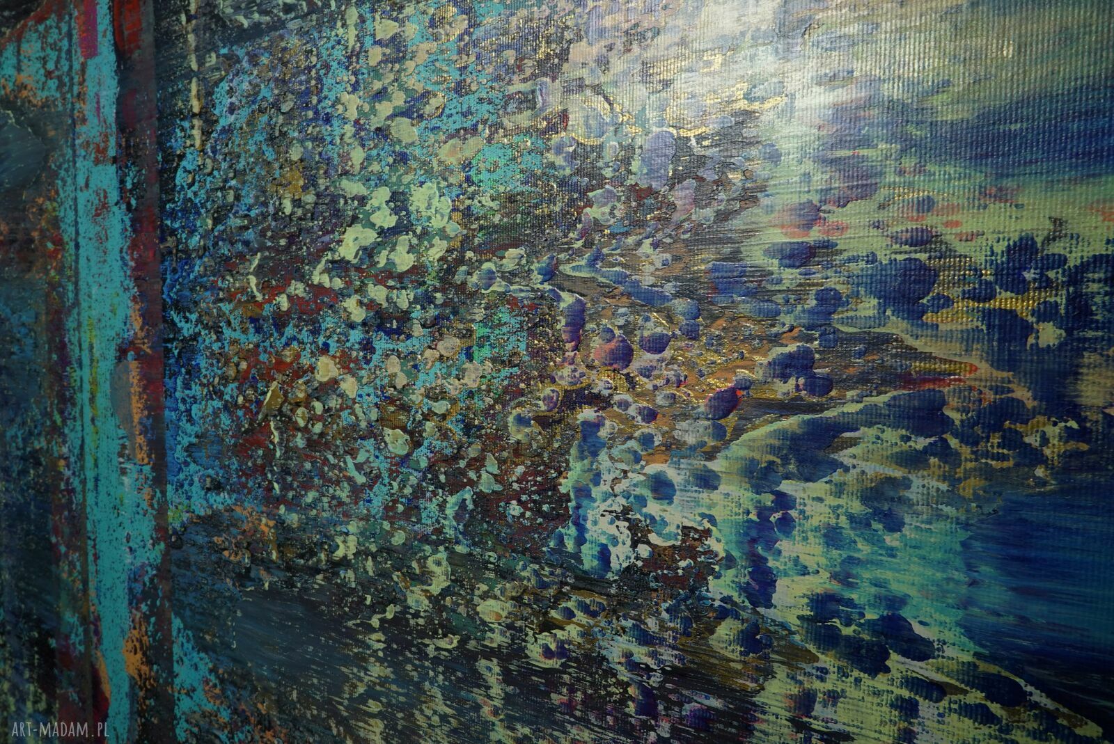 Wspominając Gerharda 9 - abstrakcyjny obraz akrylowy 90 x 100 cm