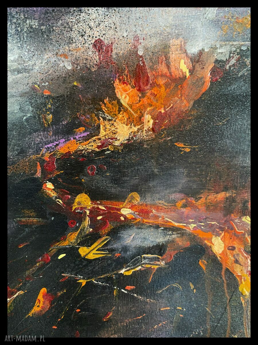 Wulkan I - obraz ręcznie malowany na płótnie akryl 60x80 cm (fine art)