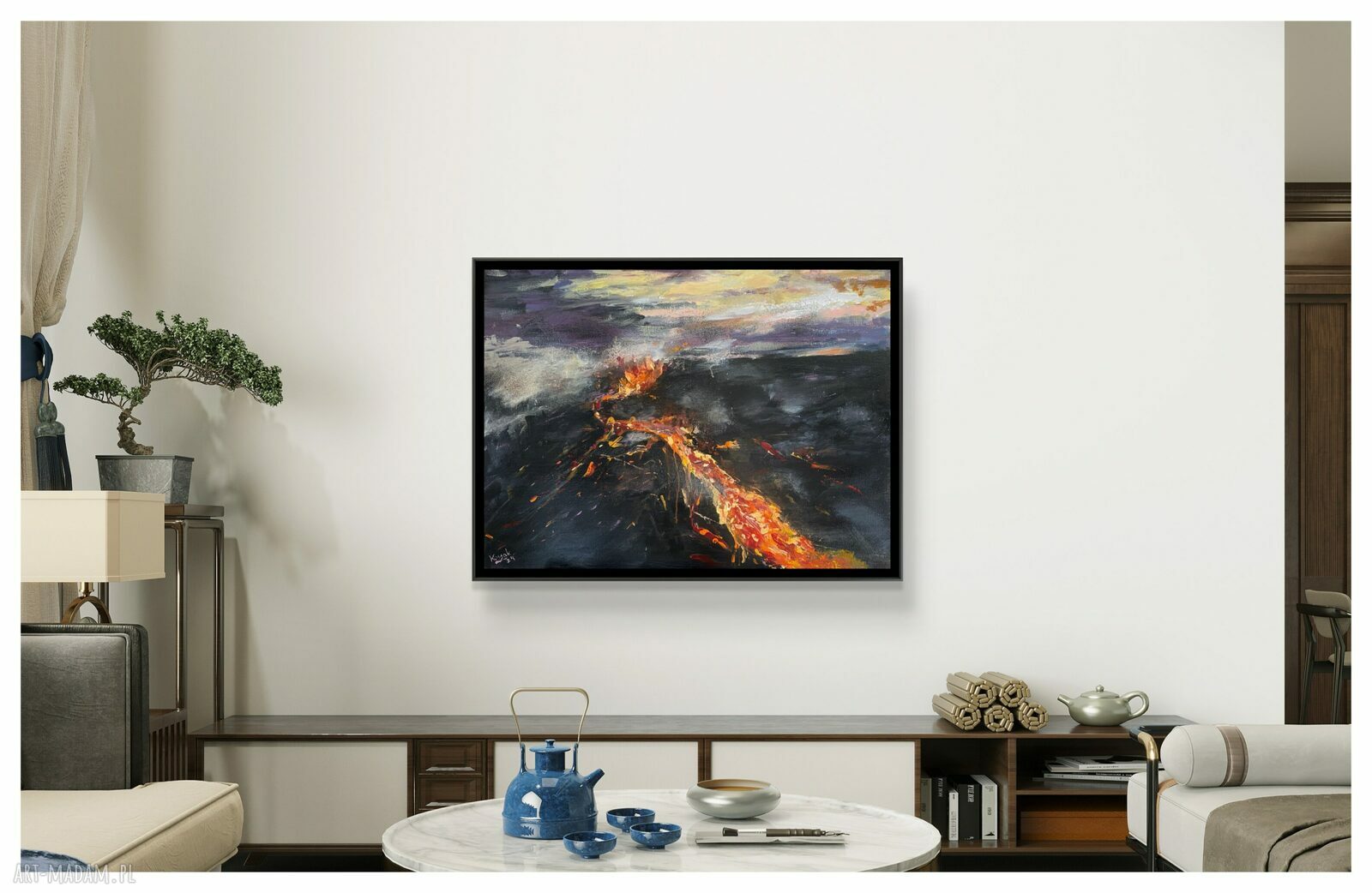 Wulkan I - obraz ręcznie malowany na płótnie akryl 60x80 cm (fine art)