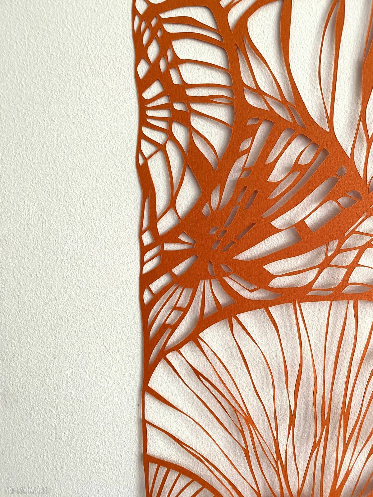 Ręcznie wykonana wycinanka papierowa 7/2023 - boho natura w pomarańczach