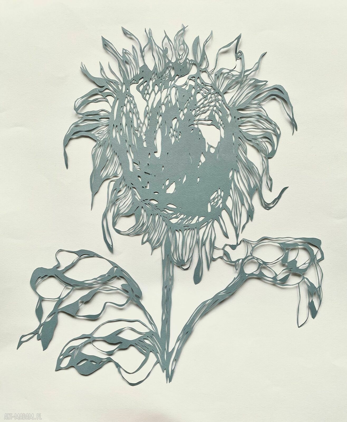 Wycinanka Słonecznik - ręcznie wycinany obraz z papieru bez ramy 36x42 cm