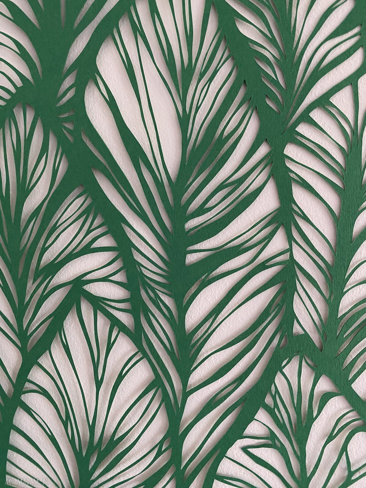Ozdoba na ścianę - wycinanka boho z zielonymi liśćmi Zviewnie, 22x31 cm