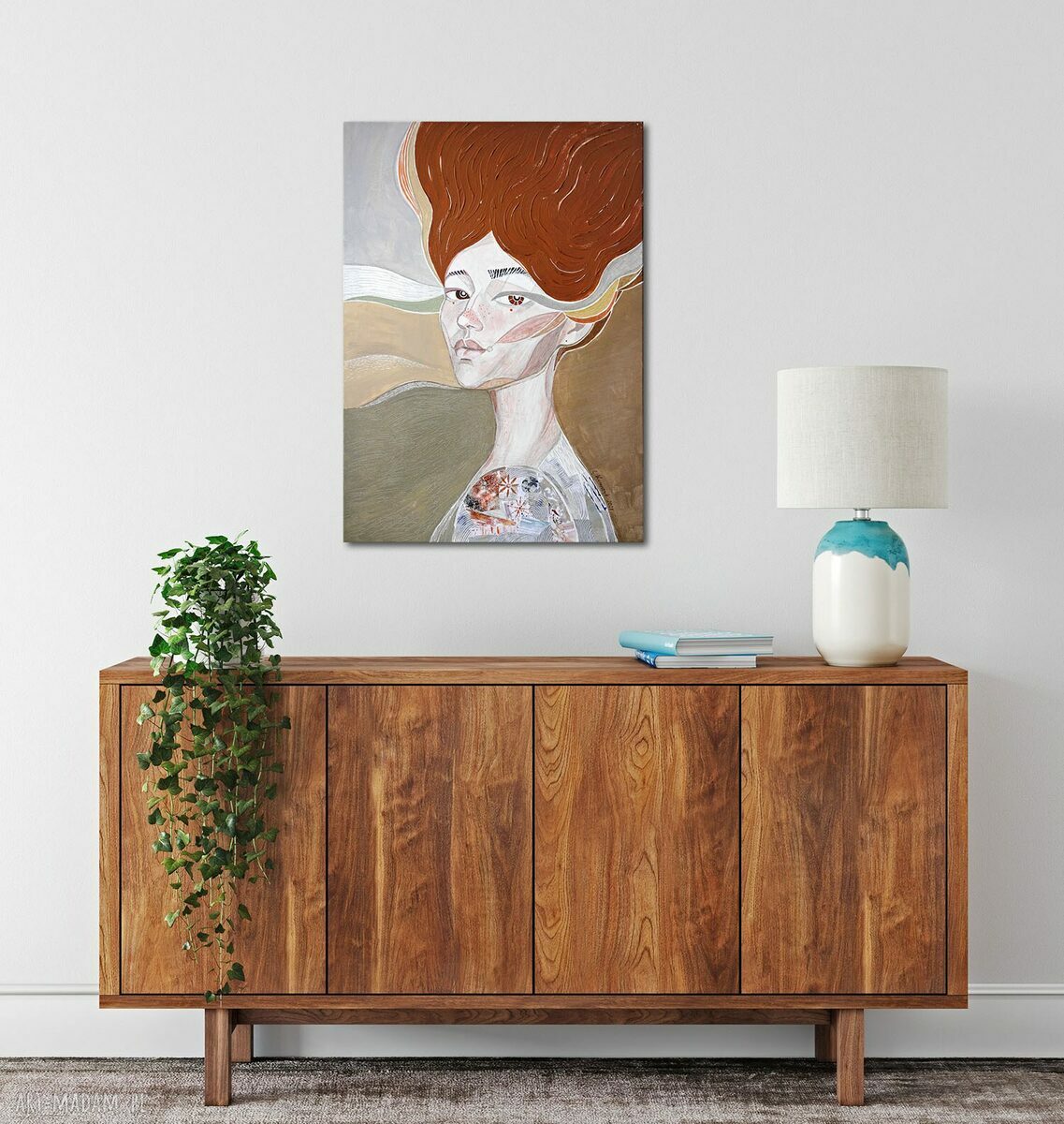 Portret kobiety „Wydmy” - obraz na płótnie 100x70 cm