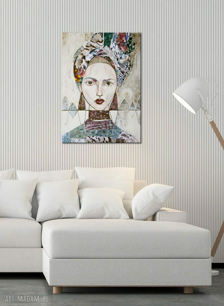 Portret kobiety na płótnie 100x70 cm - gotowy do powieszenia