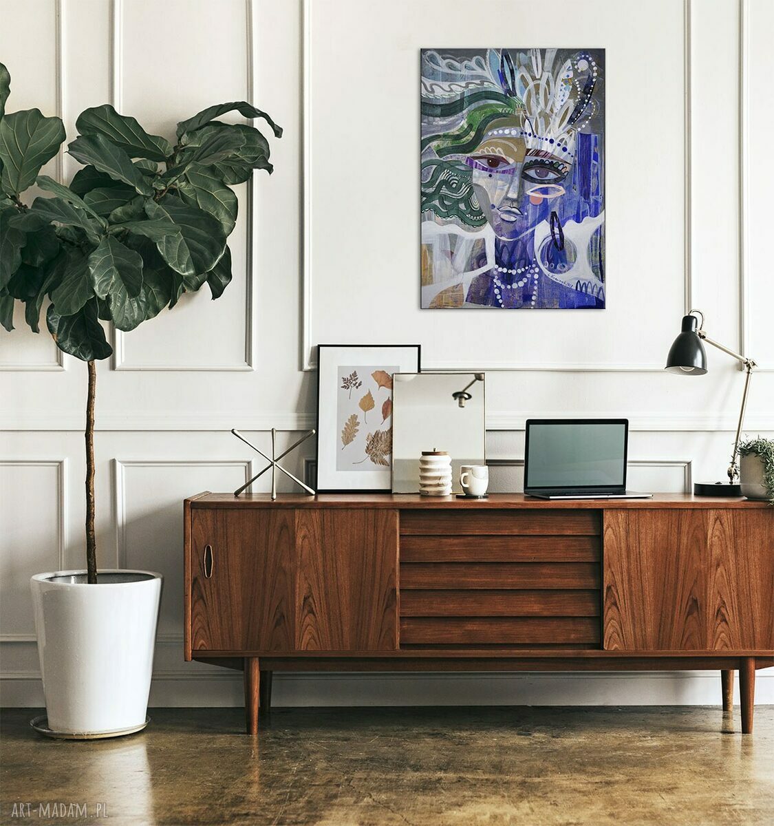 Obraz - wydruk 50x70 cm Perły - twarz kobiety na płótnie