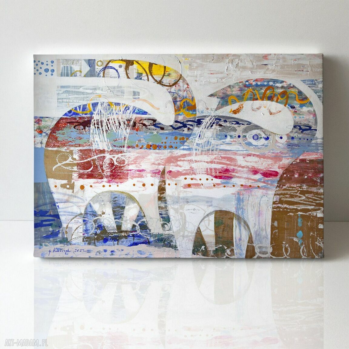 Obraz na płótnie 60x90 cm - Wesołe słonie