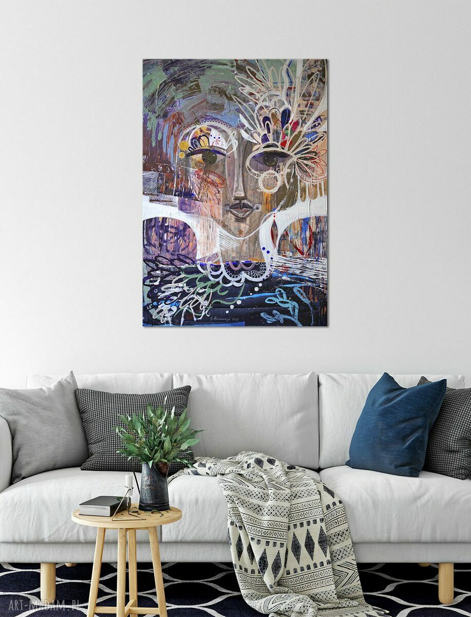 Obraz Flora na płótnie 50x70 cm - kolorowy portret kobiety