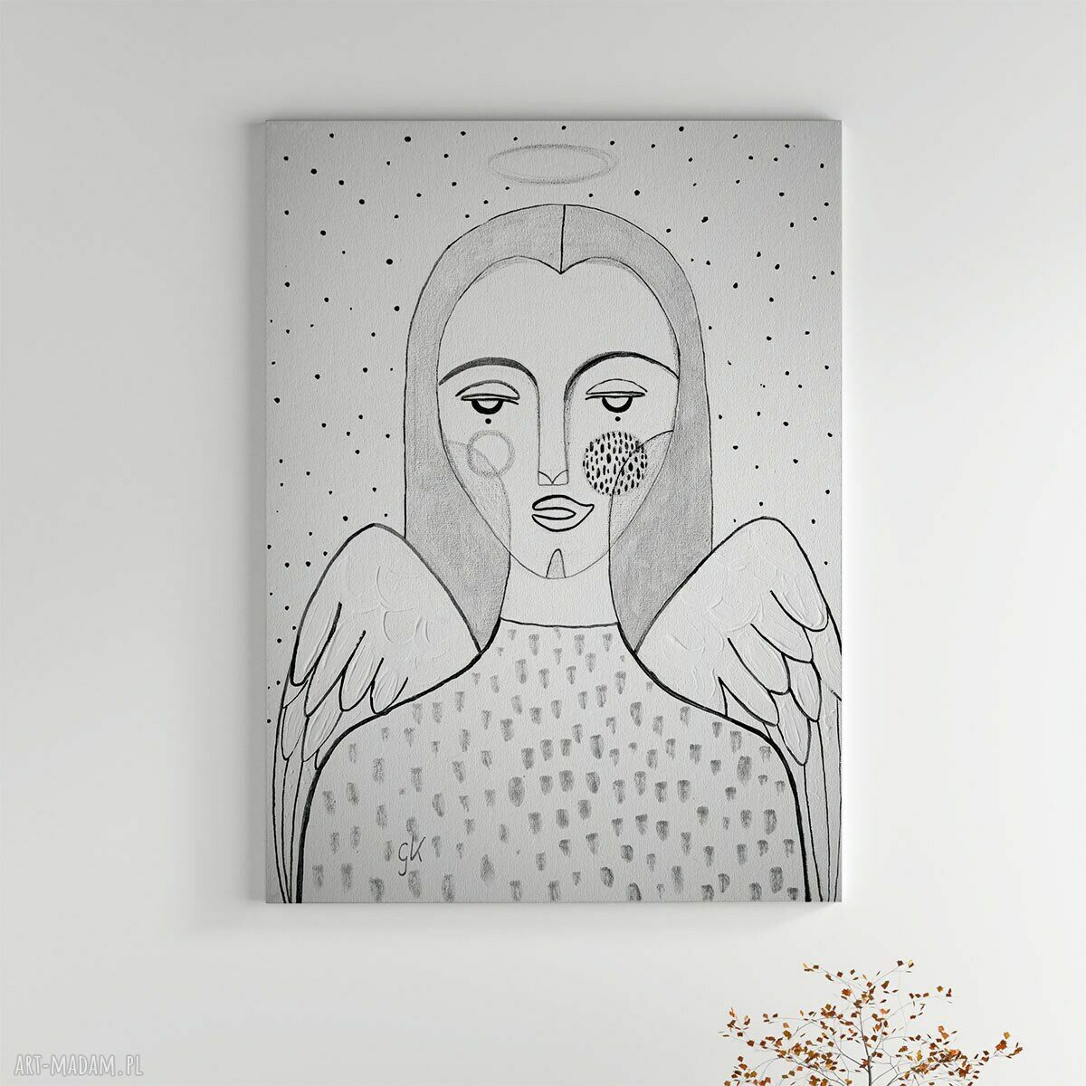 Nowoczesny obraz 50x70 cm Anioł na płótnie