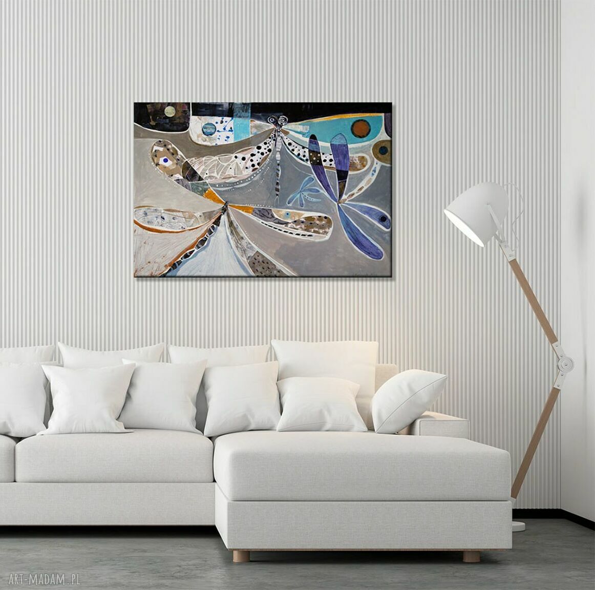Obraz 120x80 cm z ważkami - abstrakcja foto