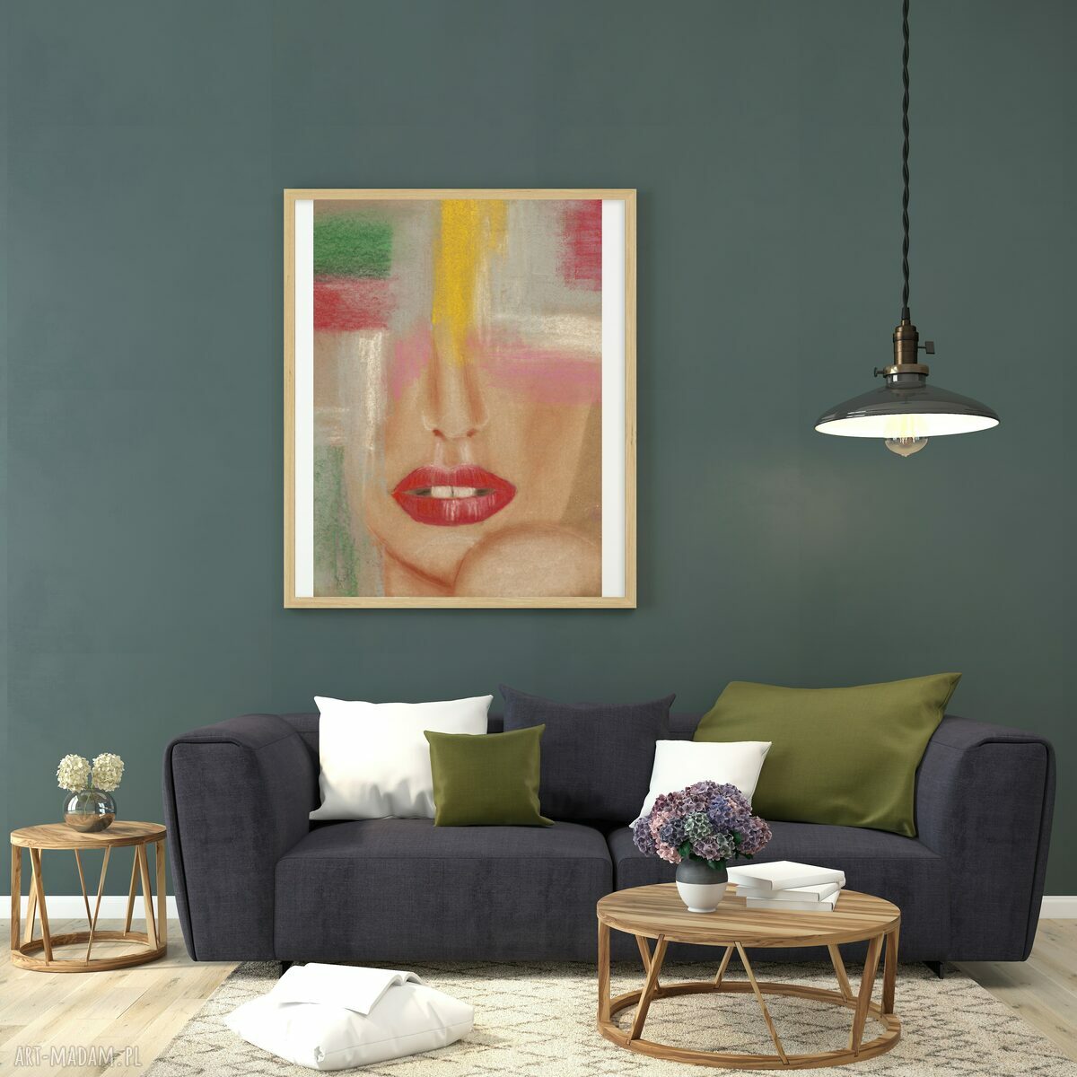 Kolor kobiety - wiśniowy: wydruk obrazu 40 x 60 cm (abstrakcja)