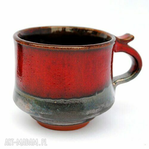 Komplet 2 ręcznie robionych ceramicznych kubków Wygrzane