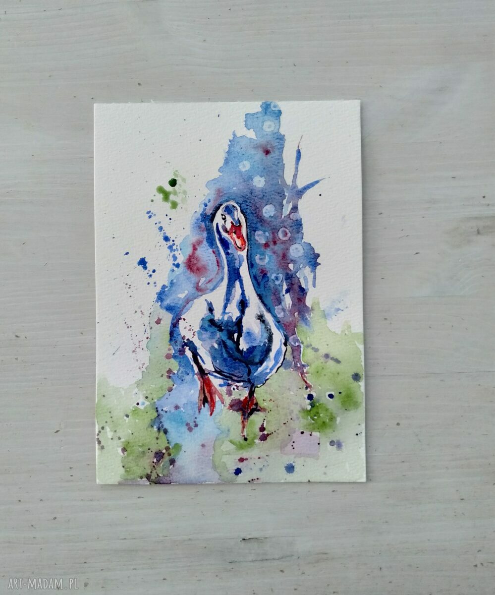 Wyjątkowa gęś - akwarela na papierze 300g (13x19 cm)