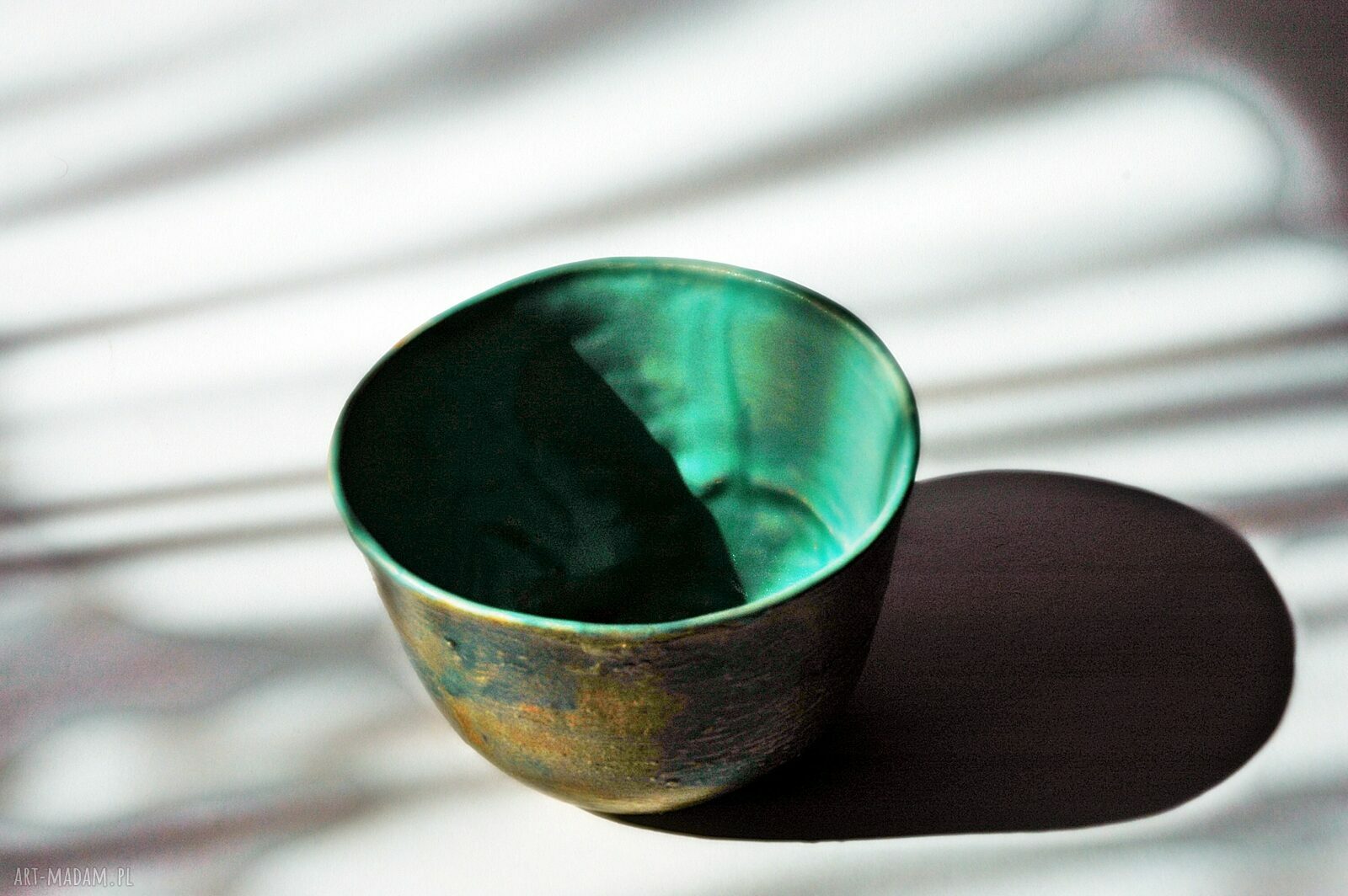 Miseczka Kora Drzewa turkusowo niebieska Handmade