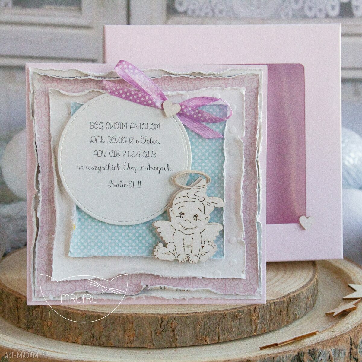 WyjĄtkowa pamiĄtka chrztu ŚwiĘtego warstwowa kartka ozdobnym