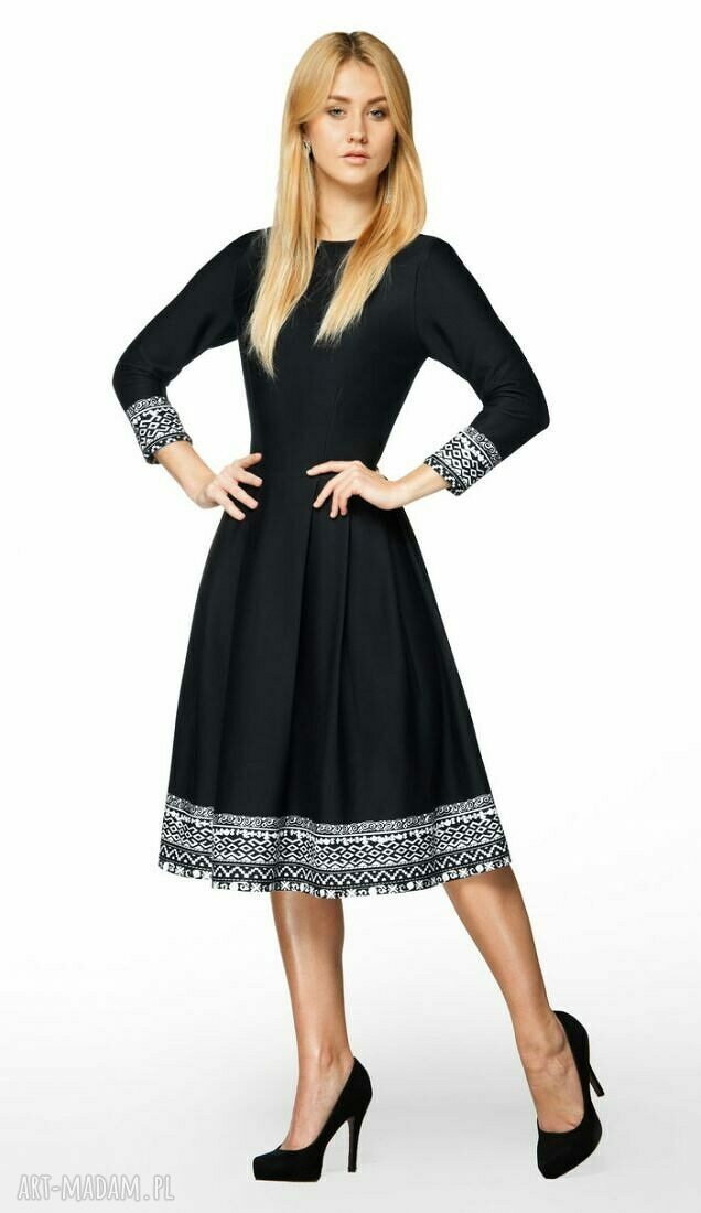 Sukienka RITA 3/4 Midi Eligia (czarna) handmade