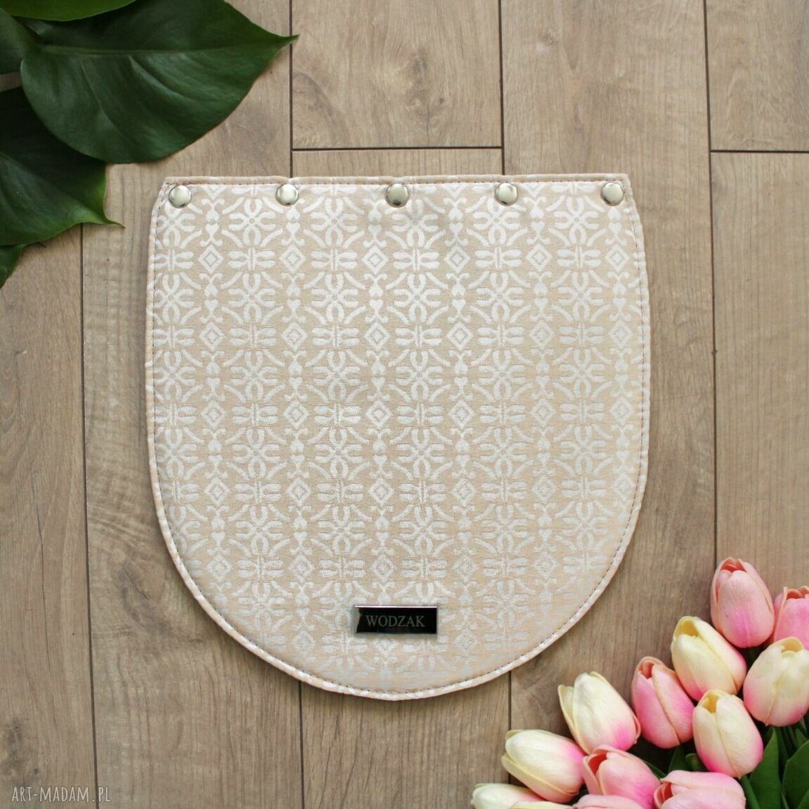 Wymienna klapka torebki erin beżowa wzorki torebka wzory