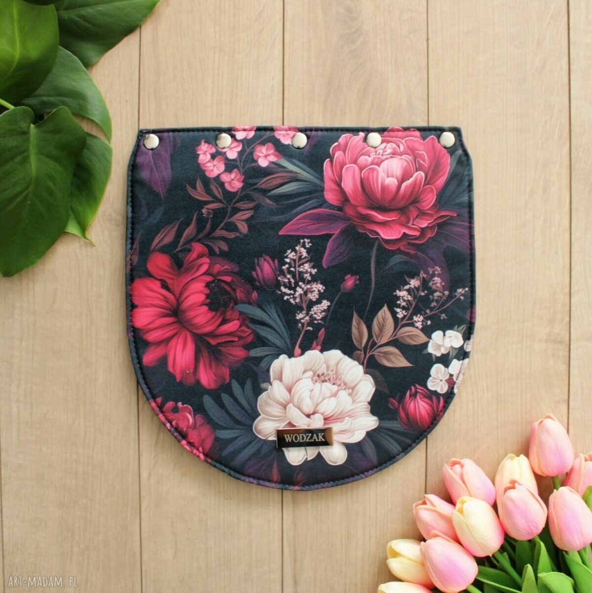 Wymienna klapka torebki erin burgundowe kwiaty torebka