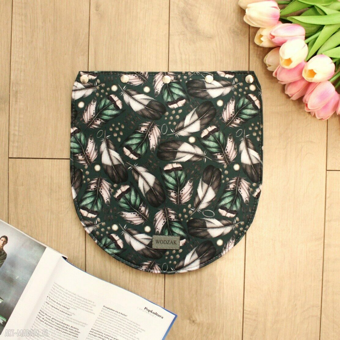 Wymienna klapka torebki erin pióra kolorowa torebka