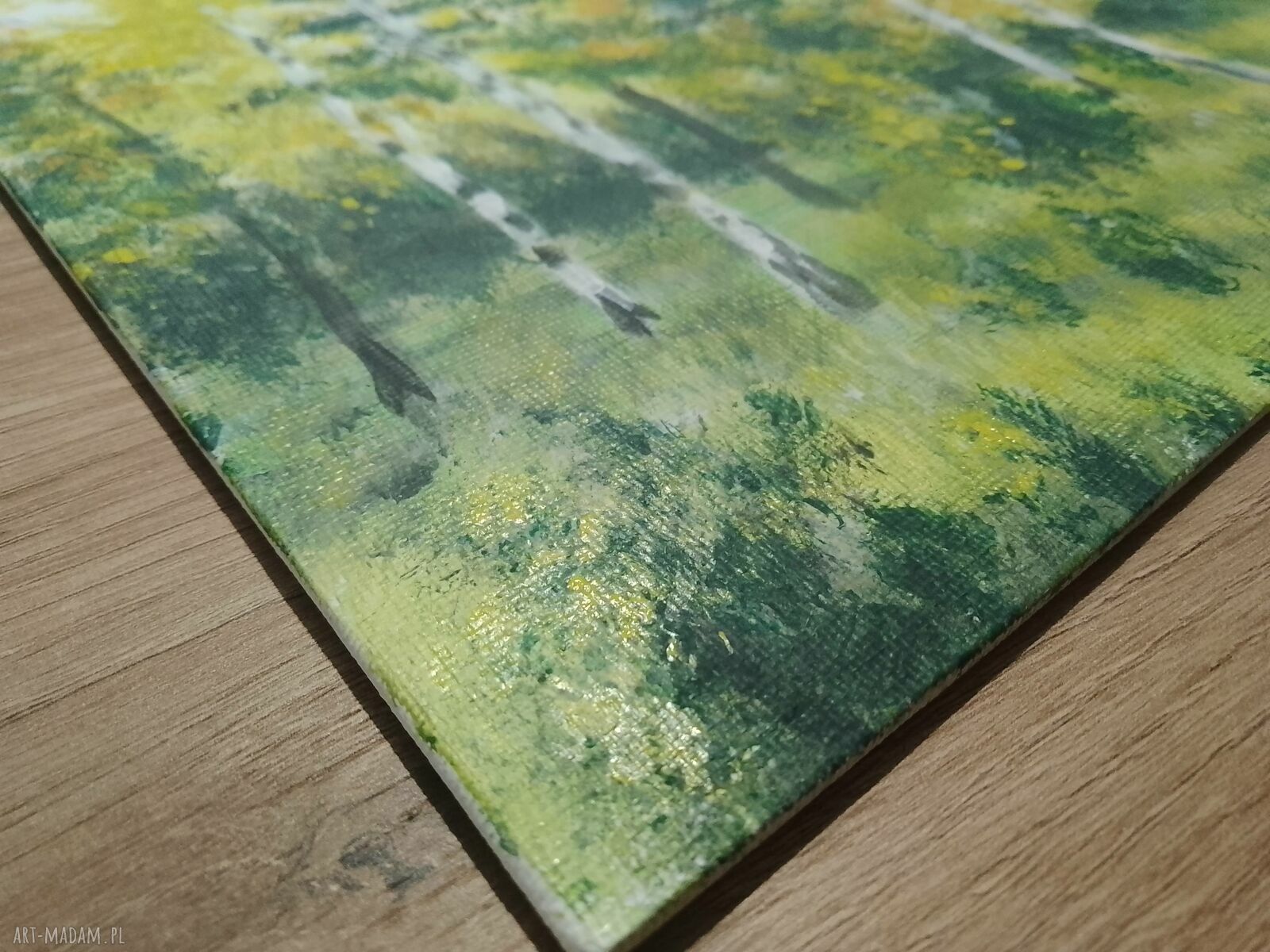 Brzozy w kolorze - ręcznie malowany zestaw 2 obrazów akrylowych 24x30