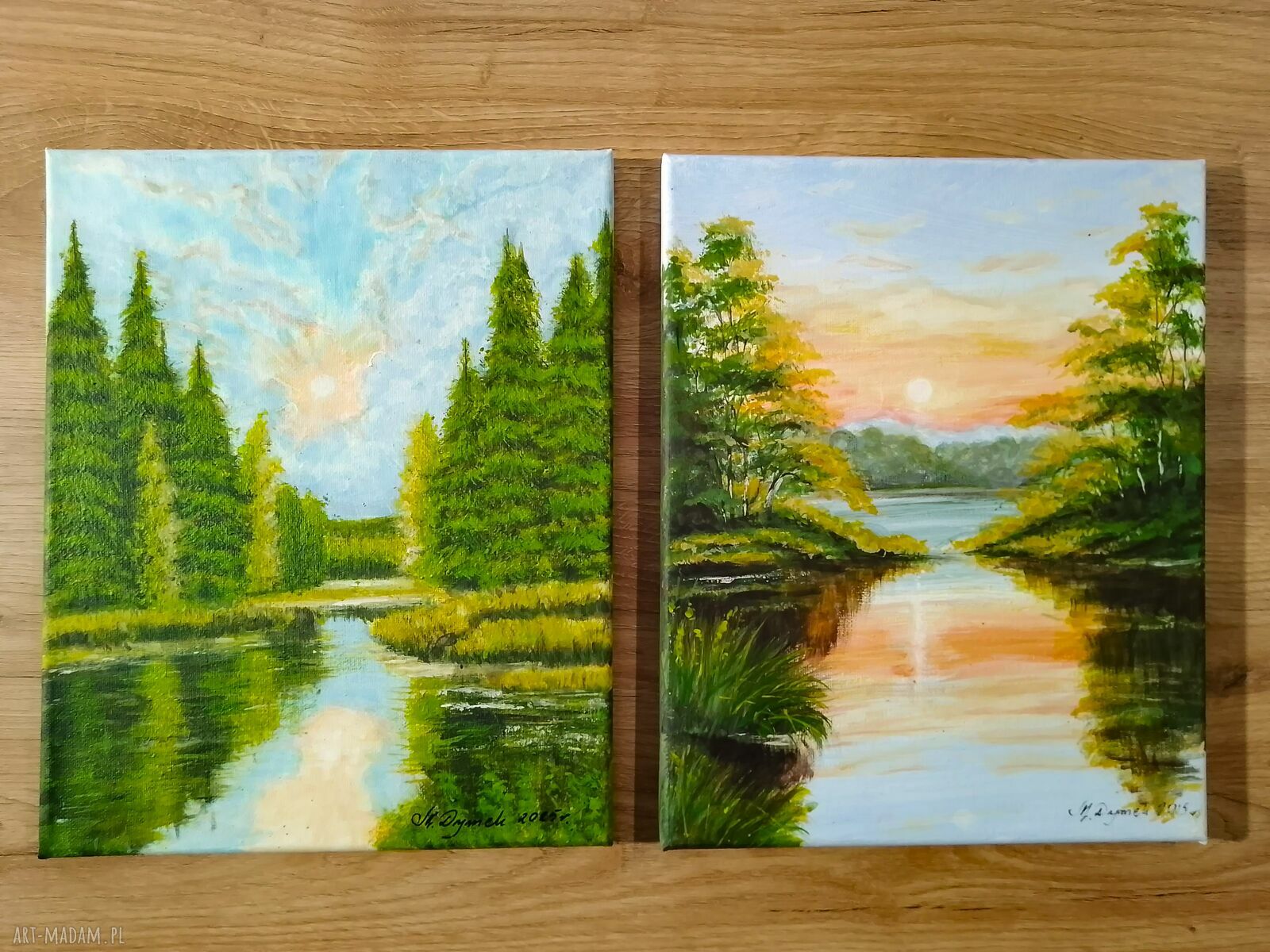 Dyptyk natury „Poranek i zmierzch” - obraz akrylowy 48x30 cm