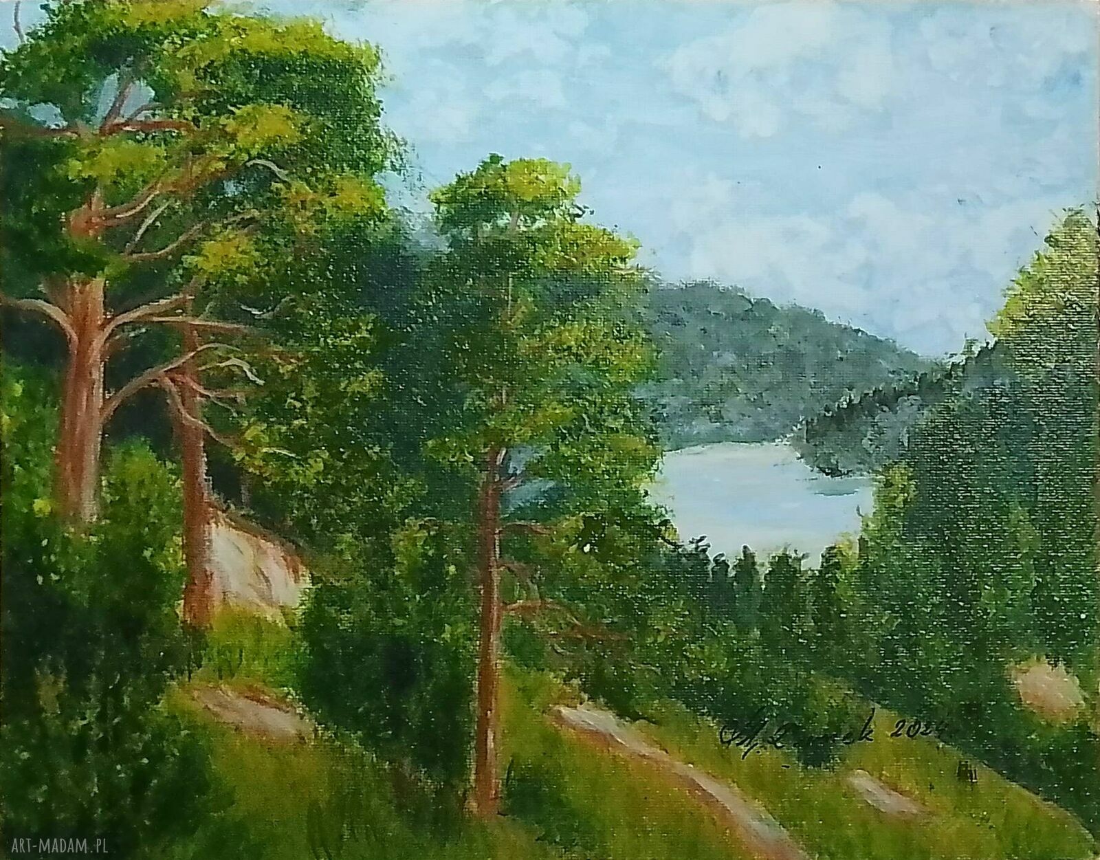 Zielono mi - zestaw 2 ręcznie malowanych obrazów akrylowych 30x24 cm