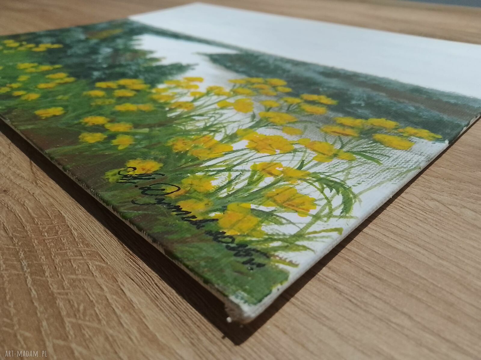 Zestaw „Zielona Natura” - 3-częściowe obrazy ręcznie malowane akrylem