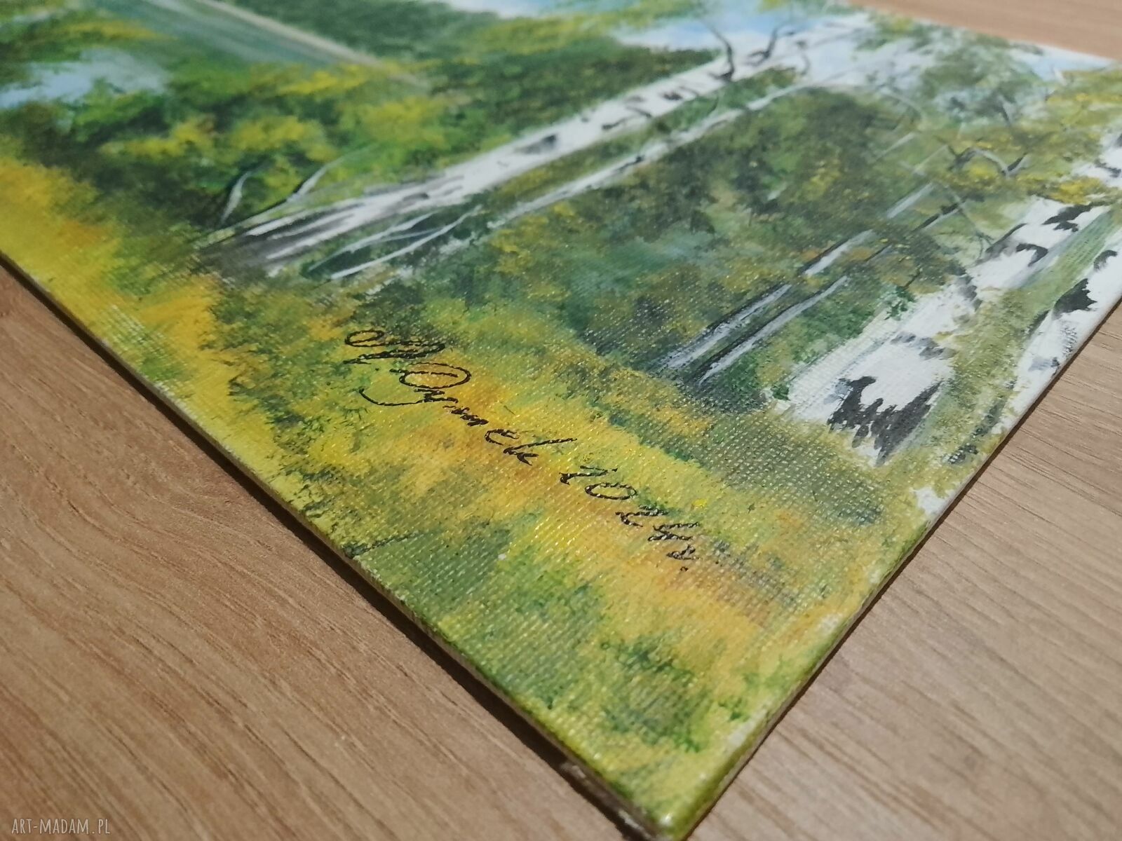 Brzozy w kolorze - ręcznie malowany zestaw 2 obrazów akrylowych 24x30