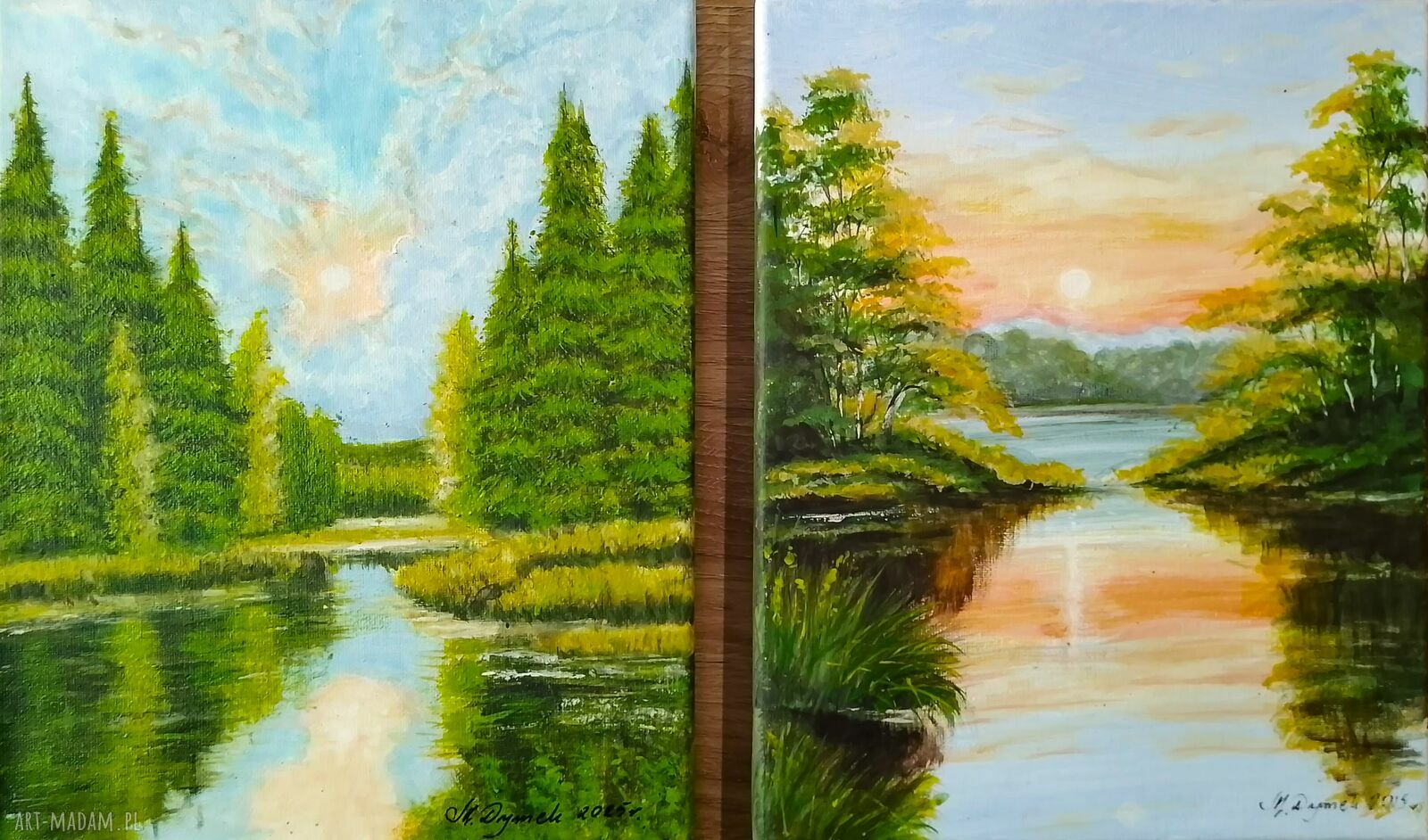 Dyptyk natury „Poranek i zmierzch” - obraz akrylowy 48x30 cm