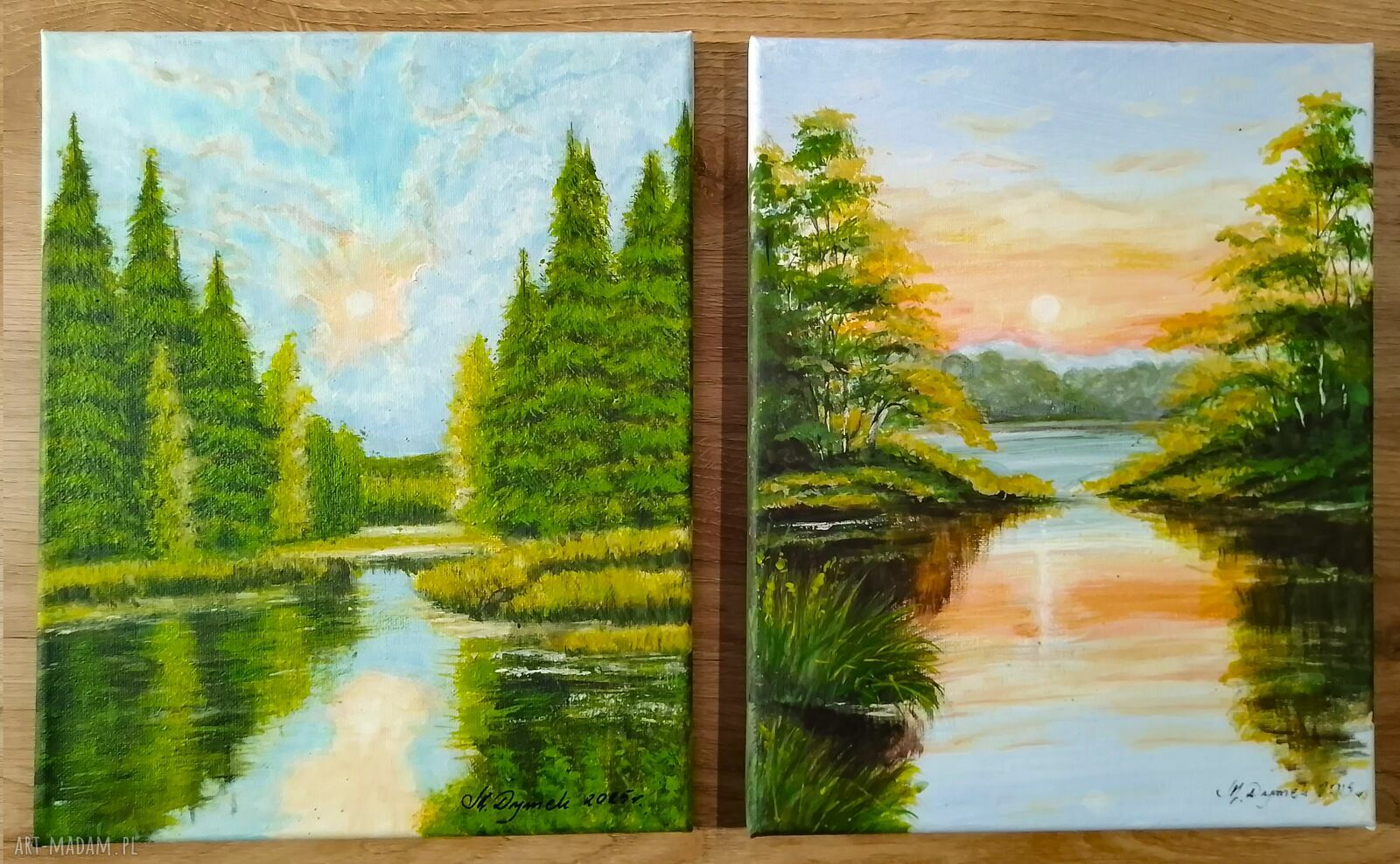 Dyptyk natury „Poranek i zmierzch” - obraz akrylowy 48x30 cm