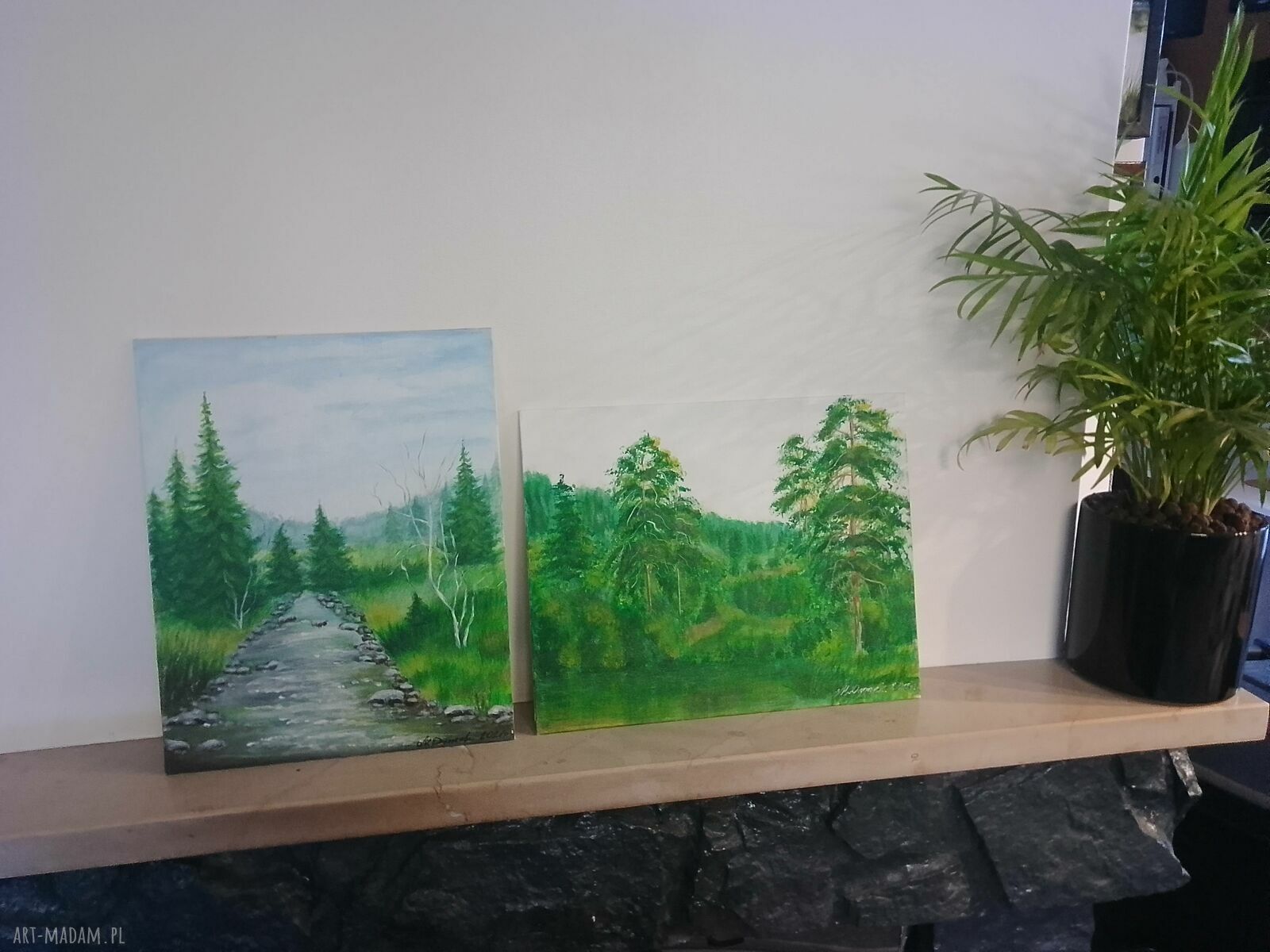 Wiosna-Lato - zestaw 2 ręcznie malowanych obrazów akrylowych (pejzaż do salonu i sypialni)