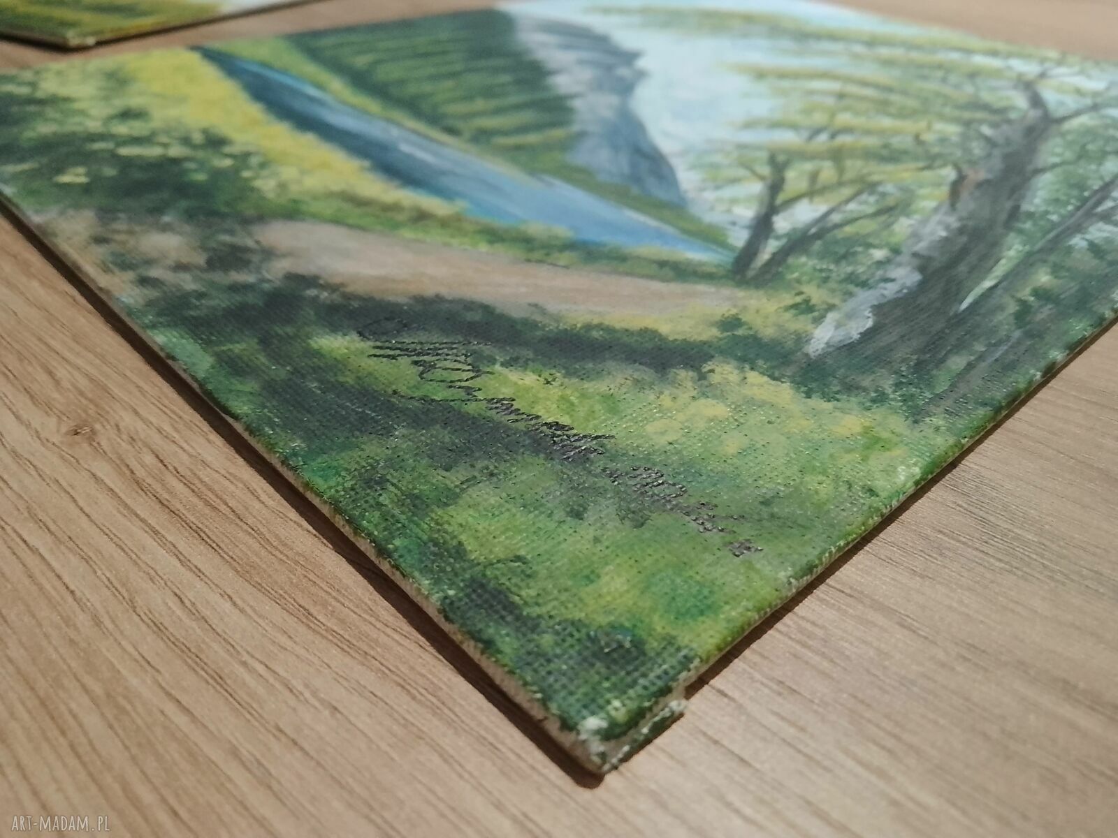Barwny pejzaż - zestaw 2 ręcznie malowanych obrazów akrylowych 30x24 cm