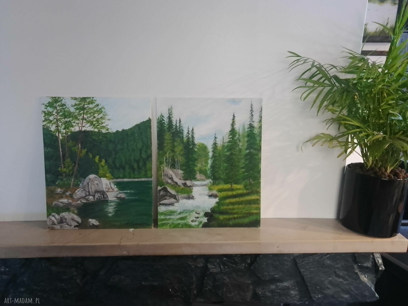 Wyprzedaż: zestaw ręcznie malowanych obrazów „Cudna Wiosna” - 2x 30x24 cm (akryl)