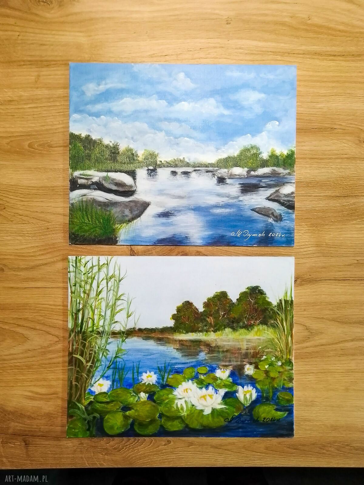 Dyptyk „Błękitne Przebudzenie” - wyprzedaż 2x 24x30 cm