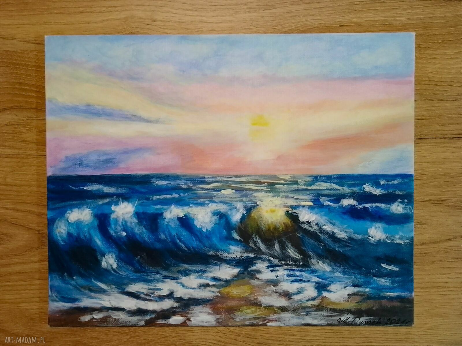 Dyptyk 'Wolność i bezkres' - 2 obrazy ręcznie malowane akrylem 2x24x30 cm
