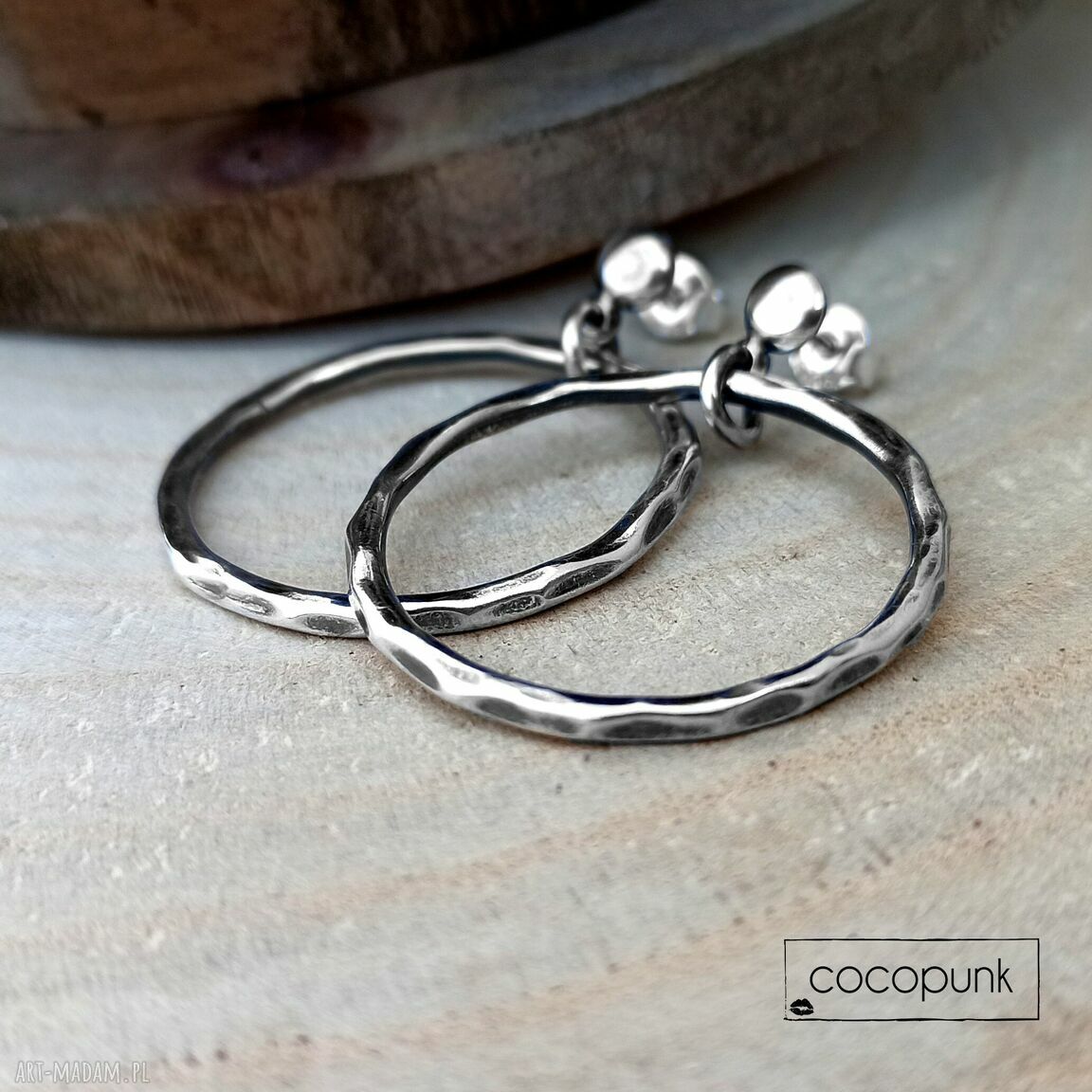 kolczyki: Kolczyki koła 3 cm srebro pr. 925. Hand Made