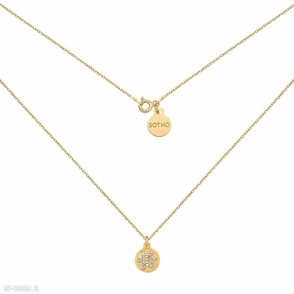 Złoty naszyjnik z zawieszką Swarovski - elegancki blask