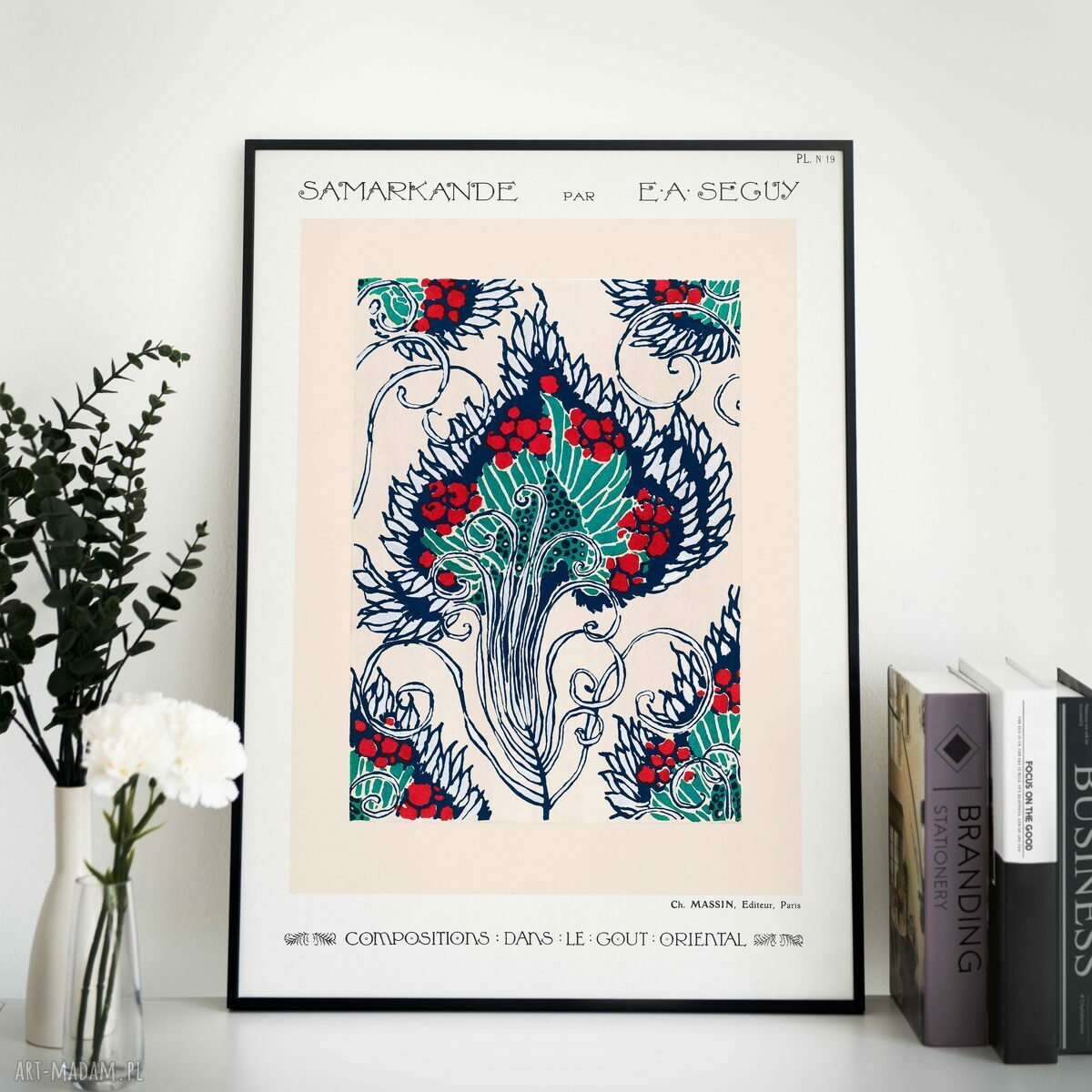 Plakat wystawowy retro 50x70 cm - vintage wzory z orientalnym klimatem