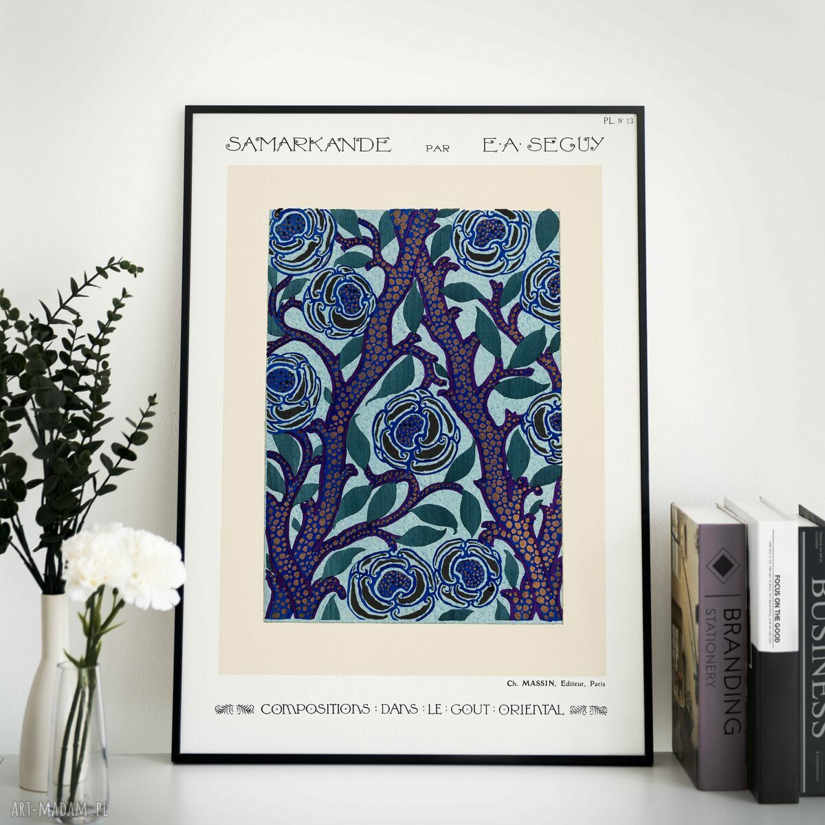 Plakat wystawowy retro Raspberryem 50x70 cm - orientalne wzory w stylu art deco
