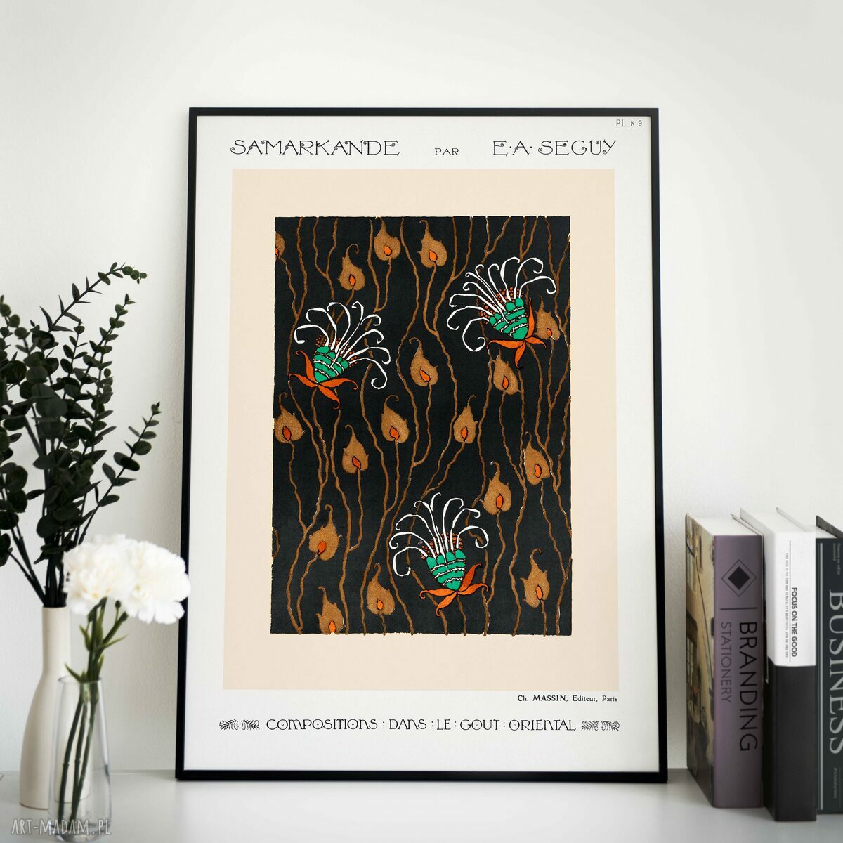 Plakat wystawowy retro 40x50 cm z wzorami natury - vintage look