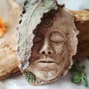 ceramiczna maska ​​ścienna leśna wyrocznia - rękodzieło