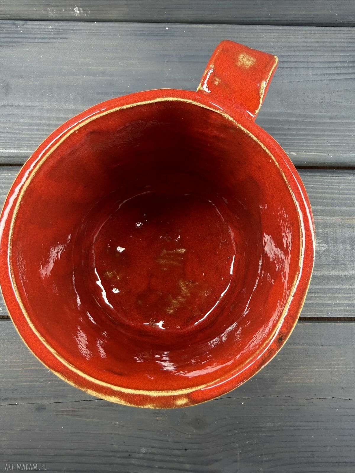 Duży czerwony kubek ceramiczny XL 500 ml