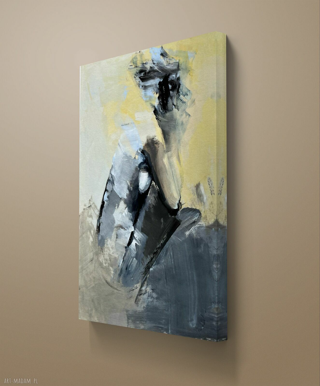 Yellow 40x60 - pastelowa inkografia do sypialni, obraz nad łóżko